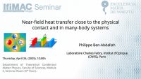 Near-Field Heat Transfer Close to the Physical Contact and in Many-Body Systems
